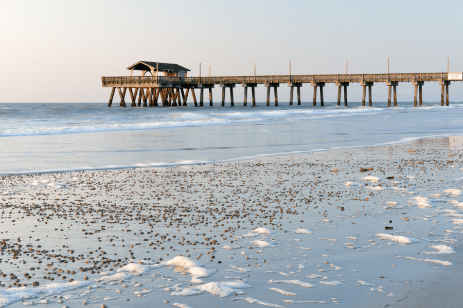 Pier in Tybee Island during sunset