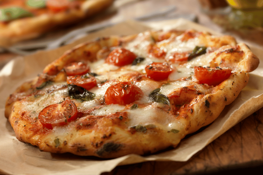 Margherita Pizza Fresh Hot Cheese Basil mozzarella 