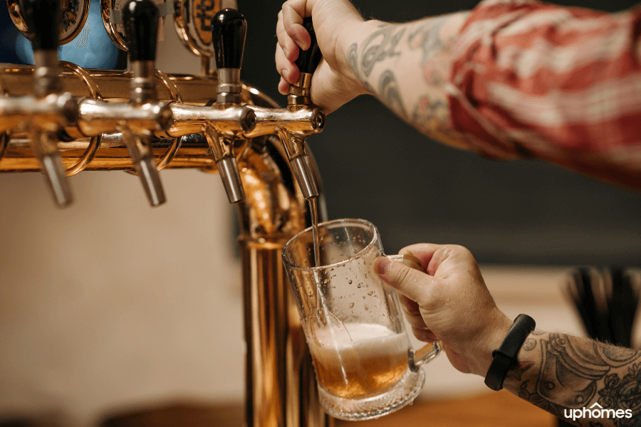 Beer being poured at a brewery which is highly popular in upstate NY with 350 plus breweries