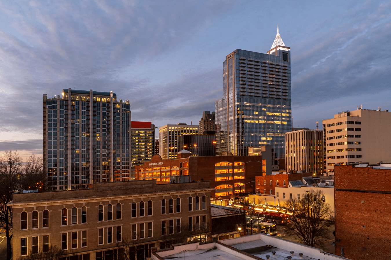 Garner-NC-Raleigh.png The city of Raleigh North Carolina at sunset with a unique perspective of the downtown skyline