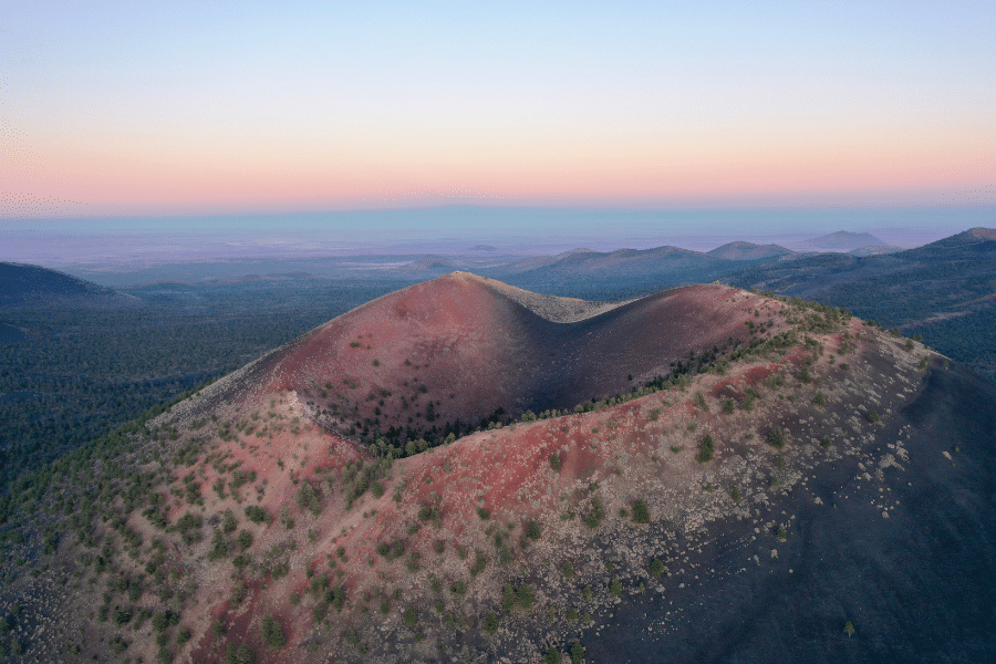 Sunset-Crater-Flagstaff.png Sunset Crater in Flagstaff with purple, blue, and orange sunset