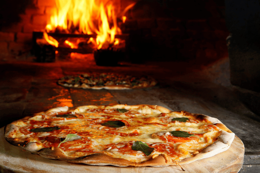 pizza fire coal fired pepperoni Italian 